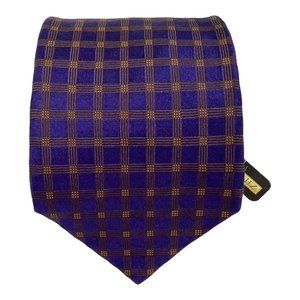 ZILLI Blue Geometric Silk Tie Hand Made 60"-3.8 NWT